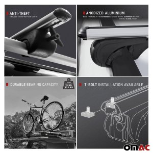 Ford Escape Bike Carrier + Roof Racks Set - Omac - CYKLO PRO ALU - Silver - 2013-2019